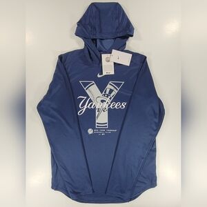 NEW Nike New York Yankees Baseball Club Lightweight Hoodie Dark Blue Mens Small